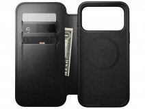 Nomad Horween Modern Leather Folio Zwart - iPhone 17 Pro Max hoesje