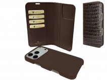 Piel Frama 2in1 Premium Leather Case Bruin Lizard - iPhone 17 Pro Max hoesje