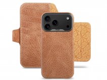 Vaja 2in1 V-Mag Leather Wallet Case MagSafe Camel - iPhone 17 Pro Max Hoesje Leer