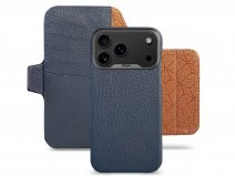 Vaja 2in1 V-Mag Leather Wallet Case MagSafe Donkerblauw - iPhone 17 Pro Max Hoesje Leer