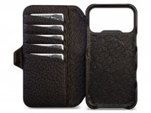 Vaja V-Mag Leather Wallet Case MagSafe Zwart - iPhone 17 Pro Max Hoesje Leer