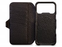Vaja V-Mag Leather Wallet Case MagSafe Zwart - iPhone 17 Pro Max Hoesje Leer