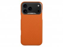 Vaja V-Mag Grip Leather Case MagSafe Oranje - iPhone 17 Pro Max Hoesje Leer