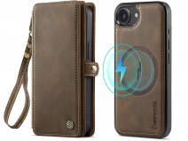 CaseMania 2in1 True Wallet Case Bruin - iPhone 17e / 16e Hoesje