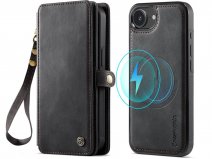 CaseMania 2in1 True Wallet Case Zwart - iPhone 17e / 16e Hoesje