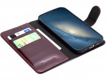 CaseMania Leather Bookcase Bordeaux - iPhone 17e / 16e Hoesje Leer