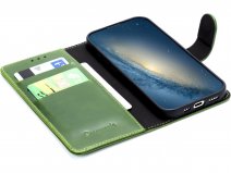 CaseMania Leather Bookcase Groen - iPhone 17e / 16e Hoesje Leer