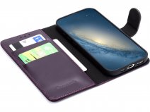 CaseMania Leather Bookcase Paars - iPhone 17e / 16e Hoesje Leer