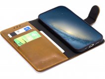 CaseMania Leather Bookcase Tan - iPhone 17e / 16e Hoesje Leer