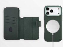 Accezz Leather 2in1 Bookcase MagSafe Groen - iPhone 18 Pro Hoesje Leer