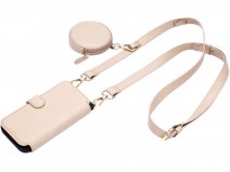 CaseMania 2in1 Bookcase met Koord en Minibag - iPhone 18 Pro Hoesje Beige