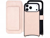CaseMania 2in1 Bookcase met Koord en Minibag - iPhone 18 Pro Hoesje Roze