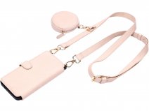 CaseMania 2in1 Bookcase met Koord en Minibag - iPhone 18 Pro Hoesje Roze