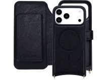 CaseMania 2in1 Bookcase met Koord en Minibag - iPhone 18 Pro Hoesje Zwart