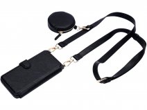 CaseMania 2in1 Bookcase met Koord en Minibag - iPhone 18 Pro Hoesje Zwart