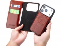 CaseMania 2in1 Leather Bookcase Cognac - iPhone 18 Pro Hoesje Leer