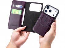 CaseMania 2in1 Leather Bookcase Paars - iPhone 18 Pro Hoesje Leer
