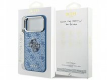Guess Big 4G Ton Sur Ton Monogram Case Blauw - iPhone 18 Pro/17 Pro hoesje