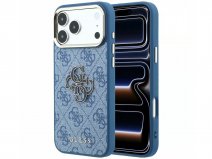 Guess Big 4G Ton Sur Ton Monogram Case Blauw - iPhone 18 Pro/17 Pro hoesje
