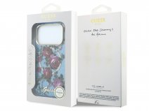 Guess Floral MagSafe Case Lichtblauw - iPhone 18 Pro/17 Pro hoesje