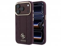 Guess Peony Stripe MagSafe Case Burgundy - iPhone 18 Pro/17 Pro hoesje