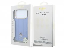 Guess Peony Stripe MagSafe Case Lichtblauw - iPhone 18 Pro/17 Pro hoesje