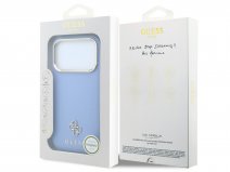 Guess Saffiano PU Leather Case Blauw - iPhone 18 Pro/17 Pro hoesje