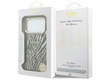 Guess Zebra Glitter MagSafe Case - iPhone 18 Pro/17 Pro hoesje