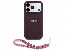 Guess Peony Wristlet MagSafe Case Bordeaux - iPhone 18 Pro/17 Pro hoesje