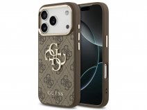 Guess Big 4G Monogram Gold Case Bruin - iPhone 18 Pro hoesje