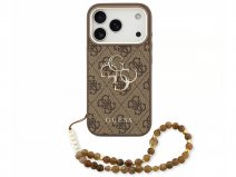Guess Big 4G Monogram Wristlet Case - iPhone 18 Pro hoesje Bruin