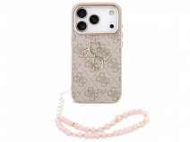 Guess Big 4G Monogram Wristlet Case - iPhone 18 Pro hoesje Roze
