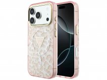 Guess Leopard Glitter MagSafe Case Roze - iPhone 18 Pro/17 Pro hoesje
