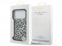 Guess Leopard Glitter MagSafe Case Zwart - iPhone 18 Pro/17 Pro hoesje