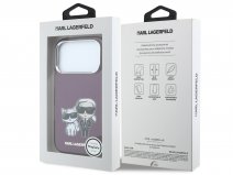 Karl Lagerfeld Ikonik Duo Sketch TPU Case Burgundy - iPhone 18 Pro/17 Pro hoesje