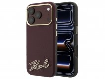 Karl Lagerfeld Signature Case Burgundy - iPhone 18 Pro/17 Pro hoesje
