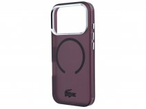 Lacoste Frosted MagSafe Case Burgundy - iPhone 18 Pro/17 Pro hoesje