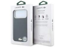 Lacoste Leather MagSafe Case Zwart - iPhone 18 Pro/17 Pro hoesje