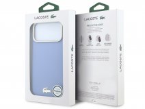 Lacoste Leather MagSafe Case Lichtblauw - iPhone 18 Pro Max/17 Pro Max hoesje
