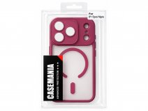 CaseMania Lens Protection iPhone 18 Pro hoesje Frosted MagSafe Case Bordeaux