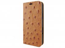 Piel Frama Premium Leather Book Ostrich Bruin - iPhone 18 Pro hoesje