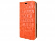 Piel Frama Premium Leather Book Croco Oranje - iPhone 18 Pro hoesje
