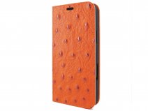 Piel Frama Premium Leather Book Ostrich Oranje - iPhone 18 Pro hoesje