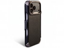Vaja Buckler ST Leather Wallet Case MagSafe Zwart - iPhone 18 Pro Hoesje Leer