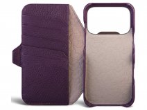Vaja Leather Wallet Case MagSafe Paars - iPhone 18 Pro Hoesje Leer