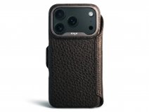Vaja Leather Wallet Case MagSafe Zwart - iPhone 18 Pro Hoesje Leer