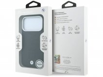 BMW Logo Debossed Leather Case Grijs - iPhone 18 Pro Max/17 Pro Max hoesje