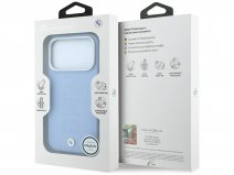BMW Logo Debossed Leather Case Lichtblauw - iPhone 18 Pro Max/17 Pro Max hoesje