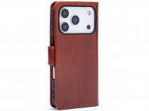 CaseMania Classic Leather Bookcase Cognac Bruin - iPhone 18 Pro Max Hoesje Leer