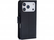 CaseMania Classic Leather Bookcase Zwart - iPhone 18 Pro Max Hoesje Leer